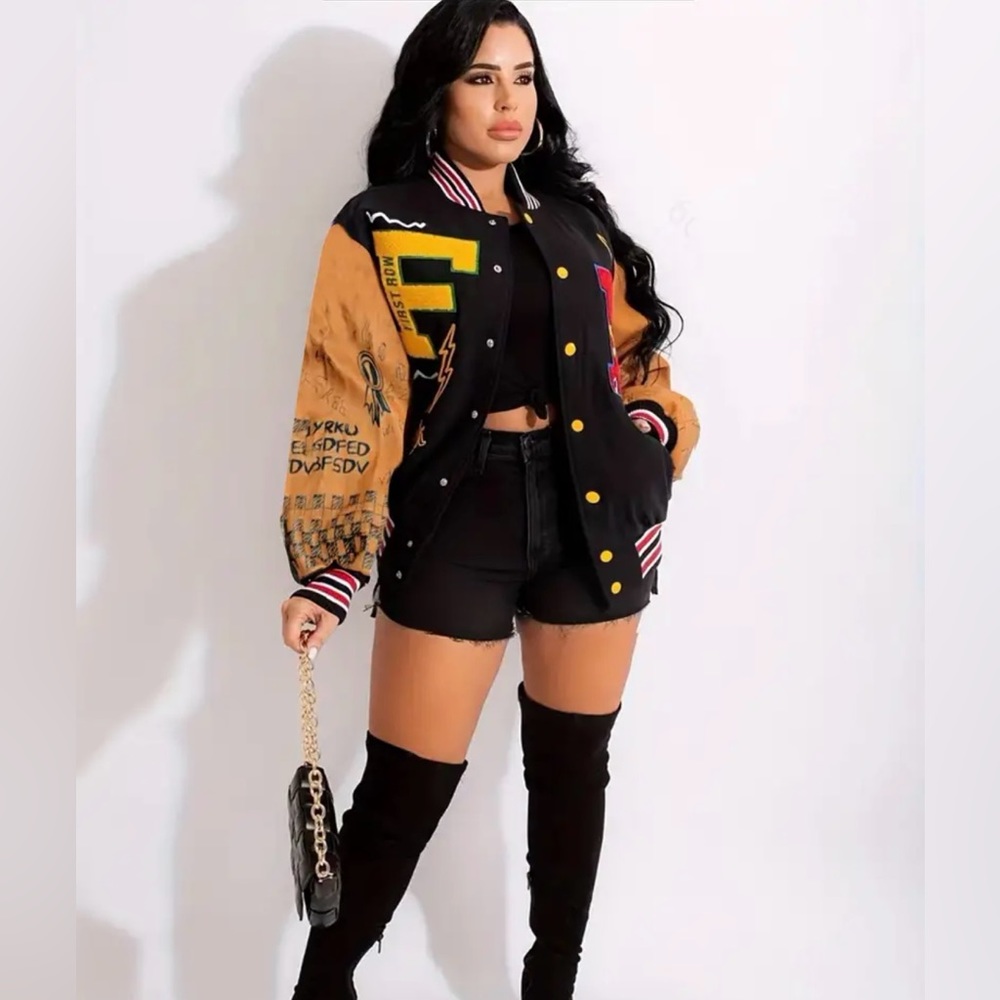 NWOT Stylish Design Varsity Jacket Perfect addition to any outfit! Size XXL